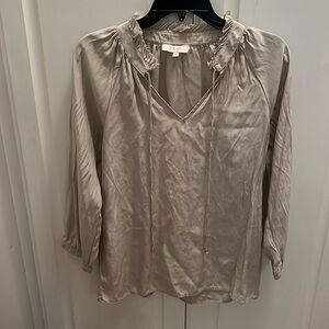 Britt Ryan Ivory 100% Silk Blouse S